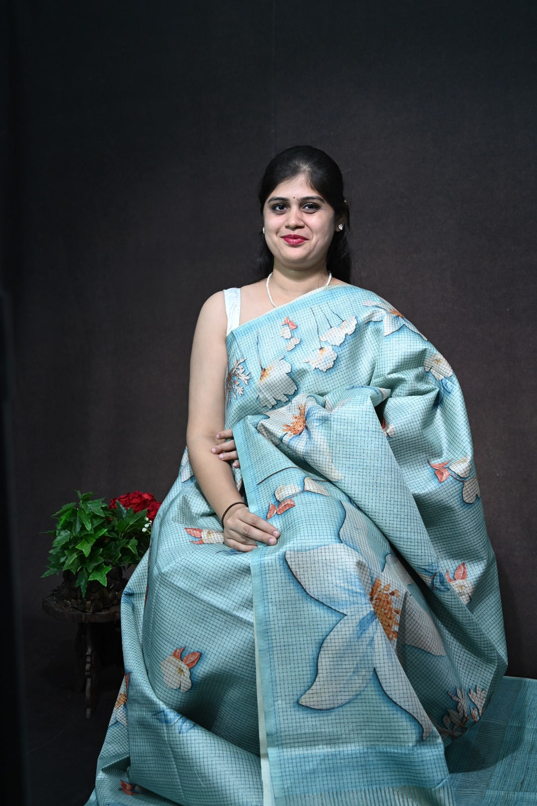 Floral Mist Tussar saree