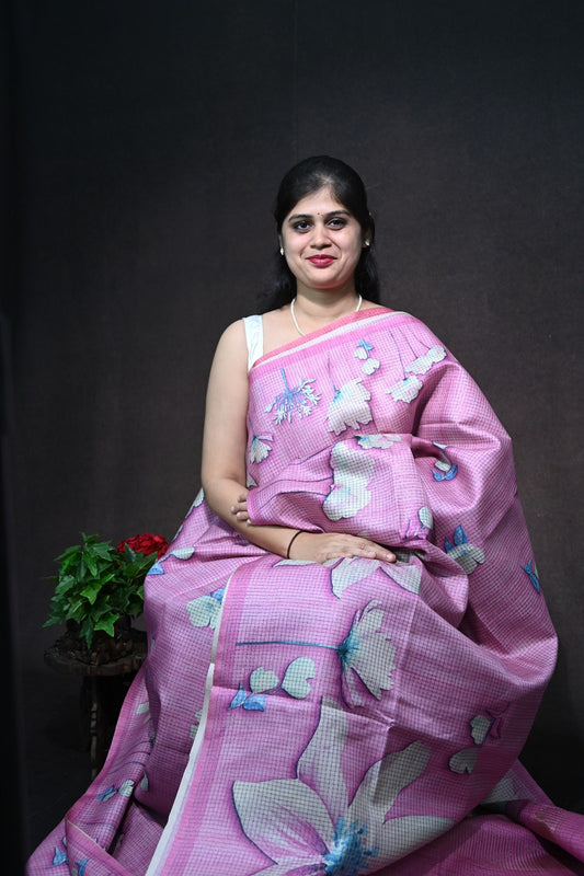 Floral Mist Tussar saree