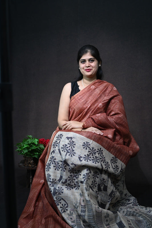 Chanderi Print Saree