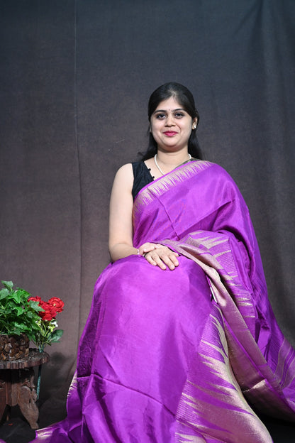 Tusser Georgette with Traditional Temple border