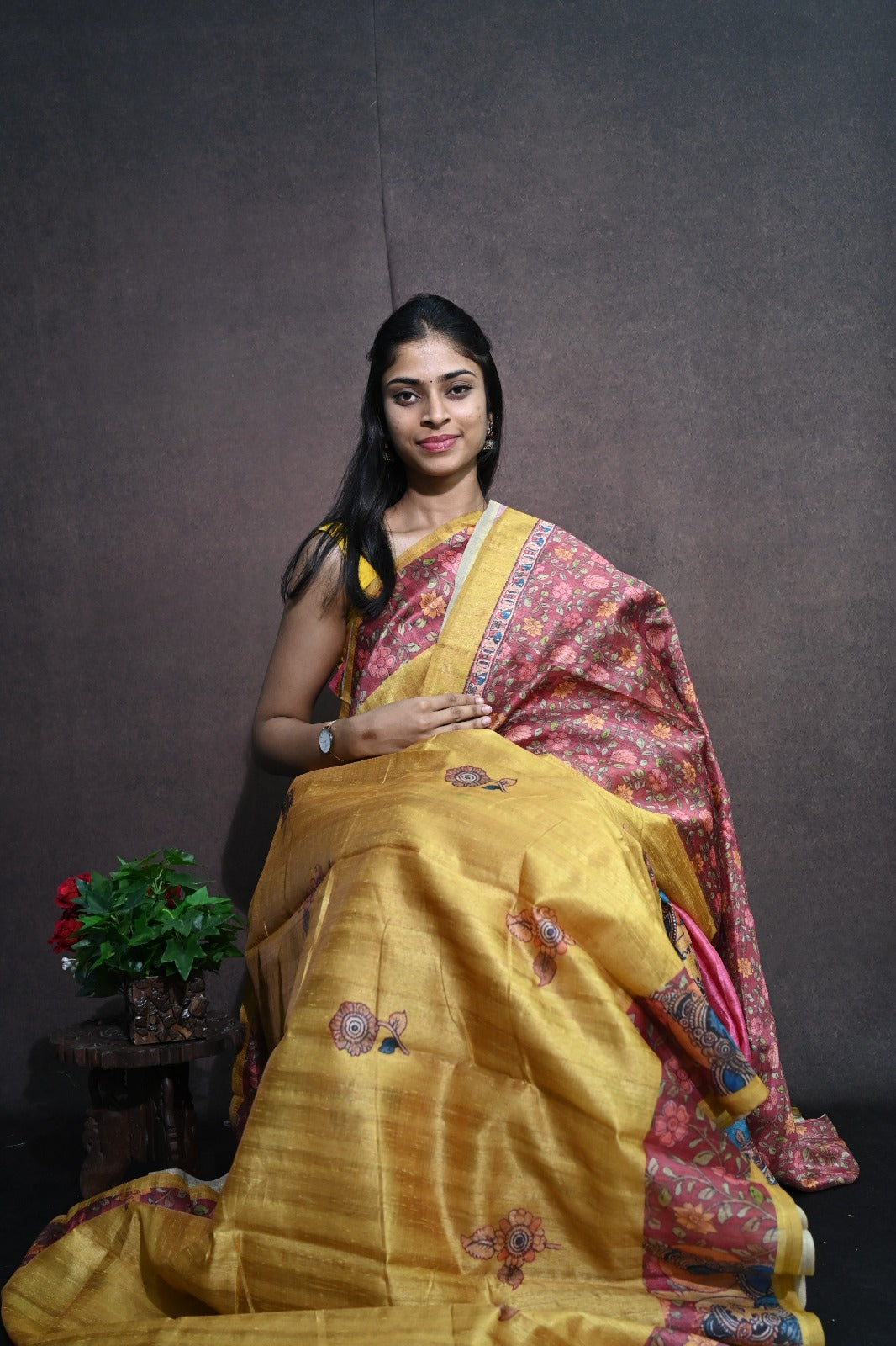 Kalamkari Tussar silk