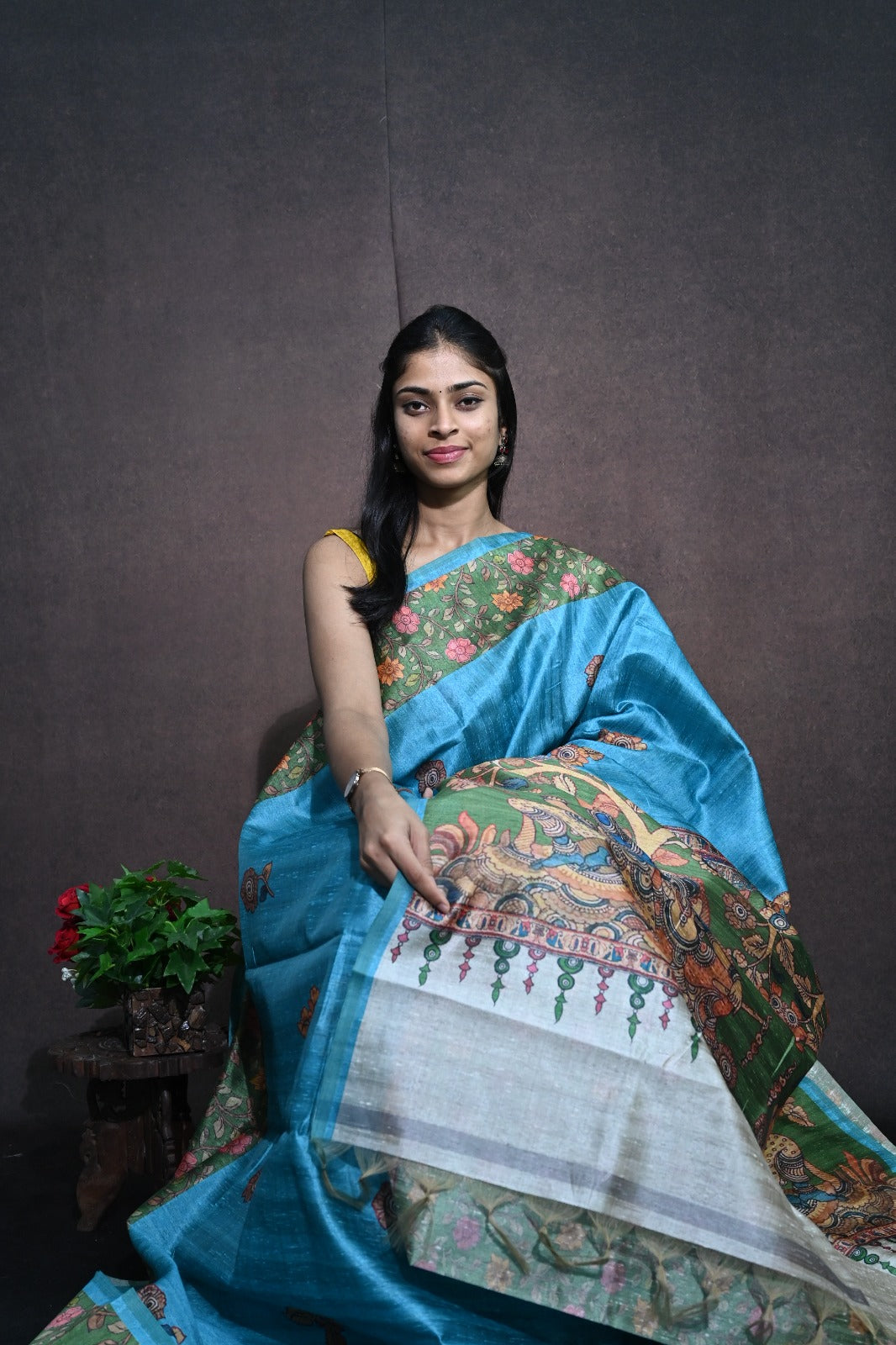 Kalamkari Tussar silk
