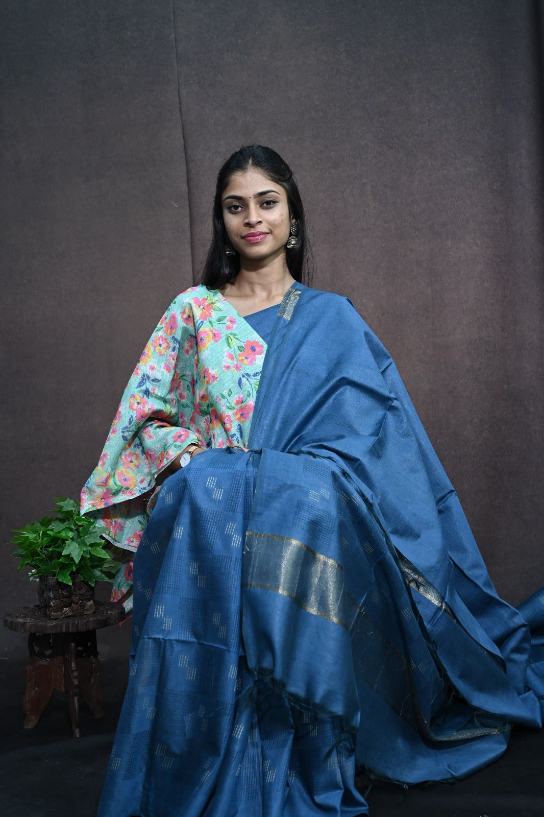 Semi Kota Tussar Silk Saree
