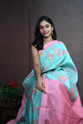 Mangalagiri Silk With Floral Print