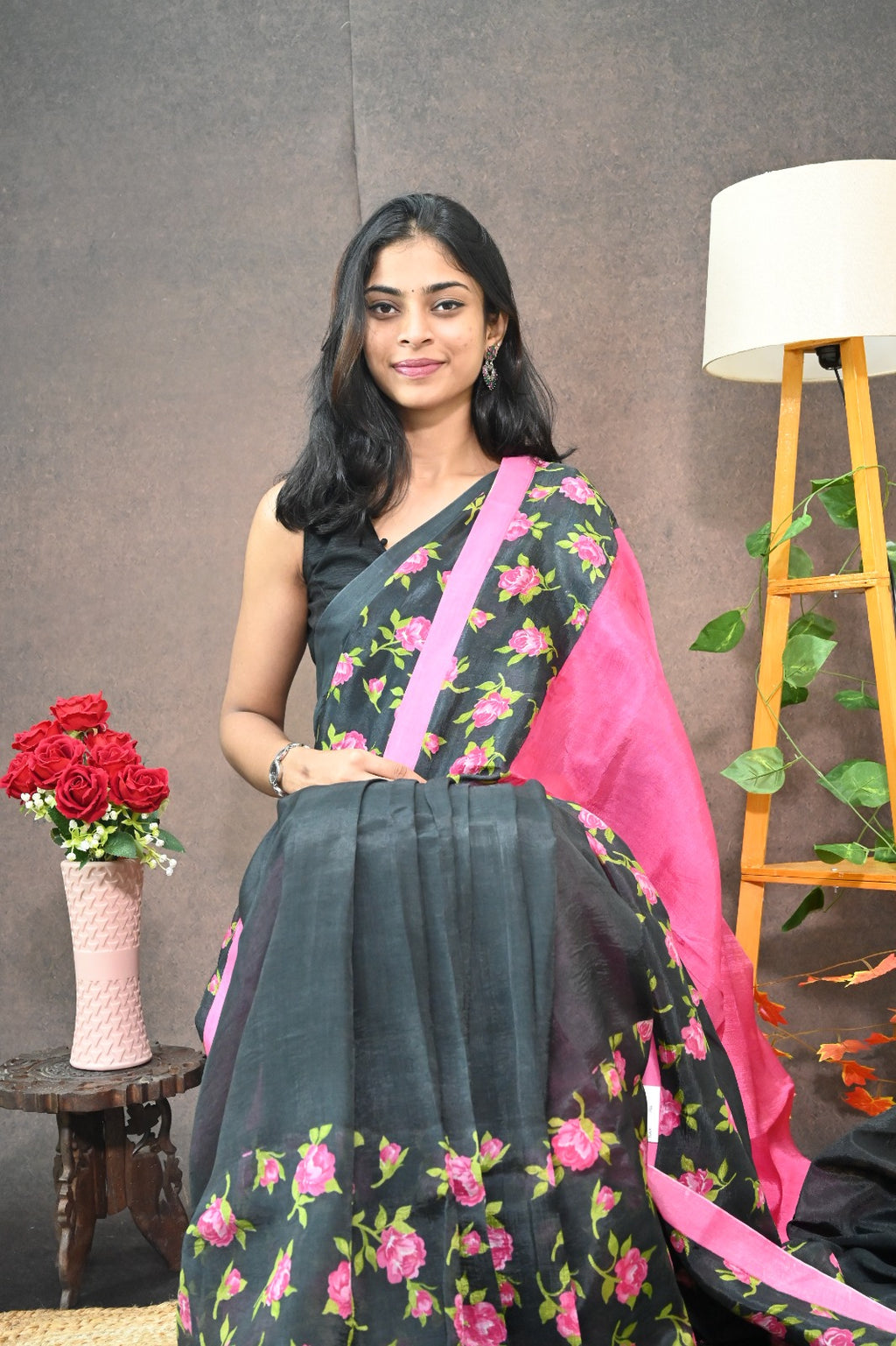 Mangalagiri Silk With Floral Print