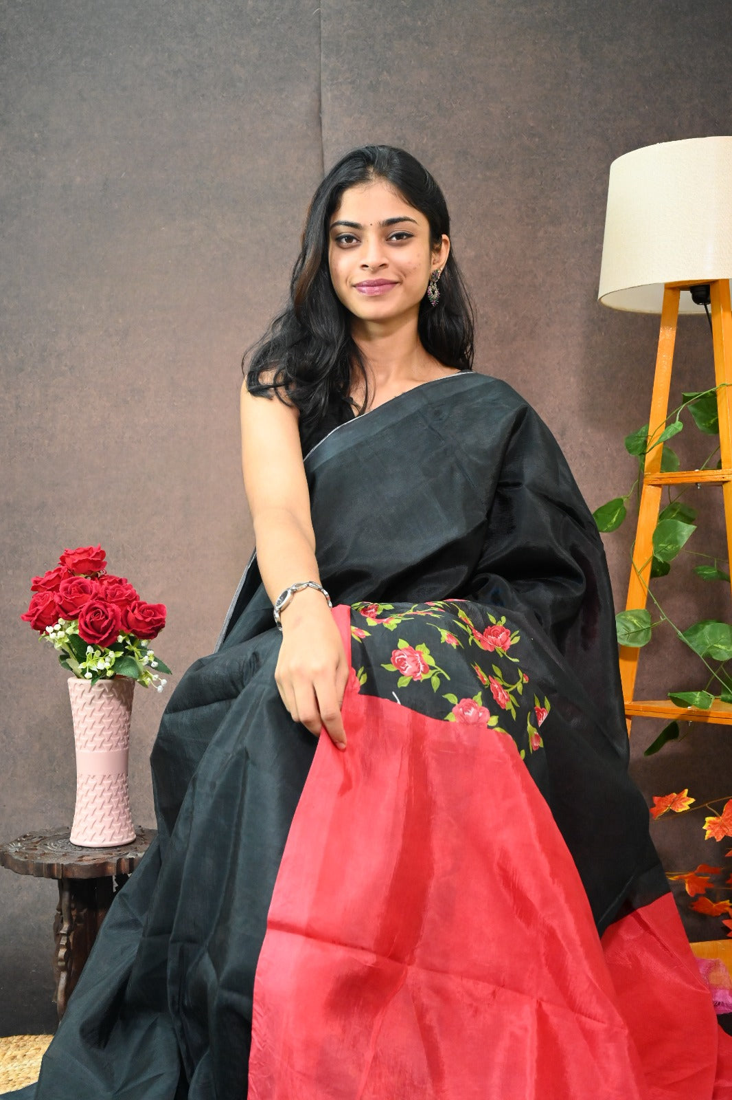 Mangalagiri Silk With Floral Print
