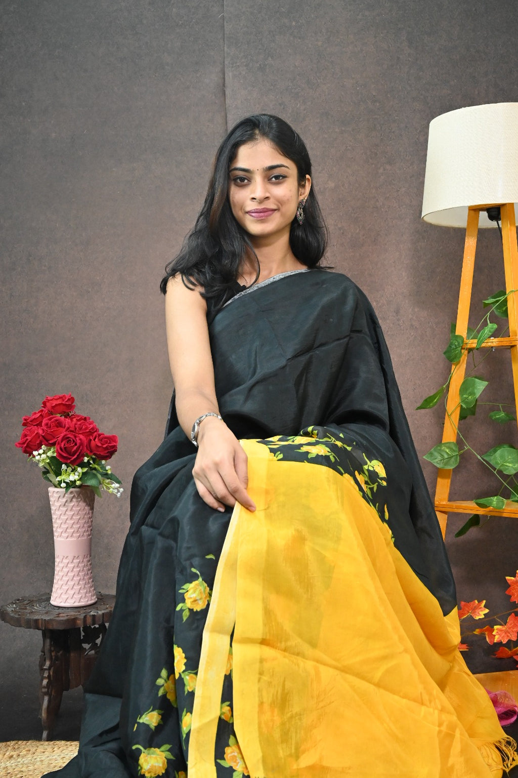 Mangalagiri Silk With Floral Print