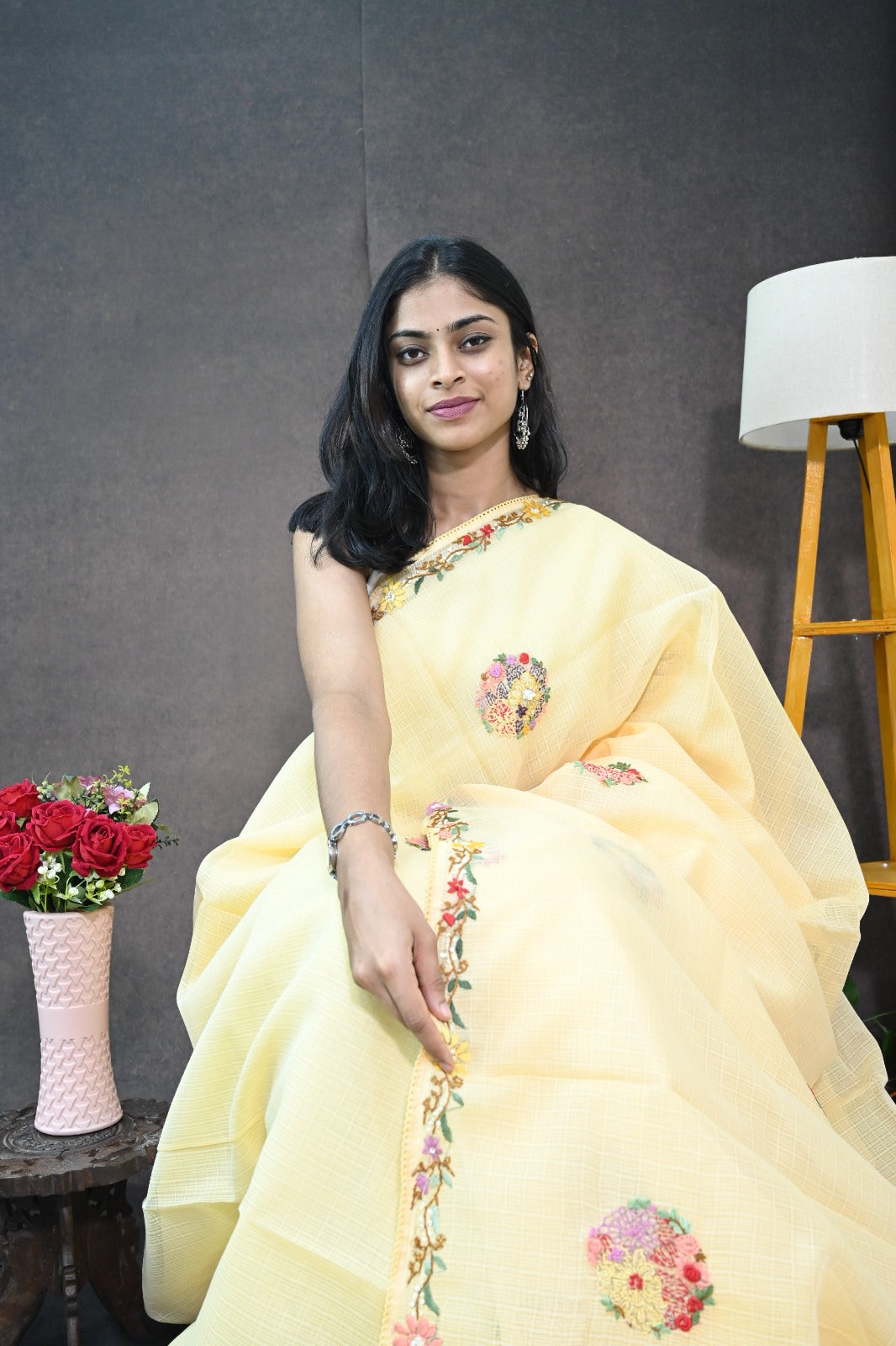 Kota Silk Saree with Embroidey Work