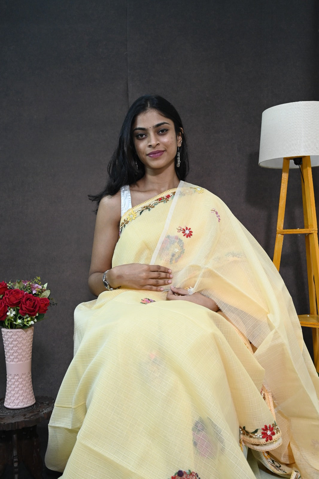 Kota Silk Saree with Embroidey Work