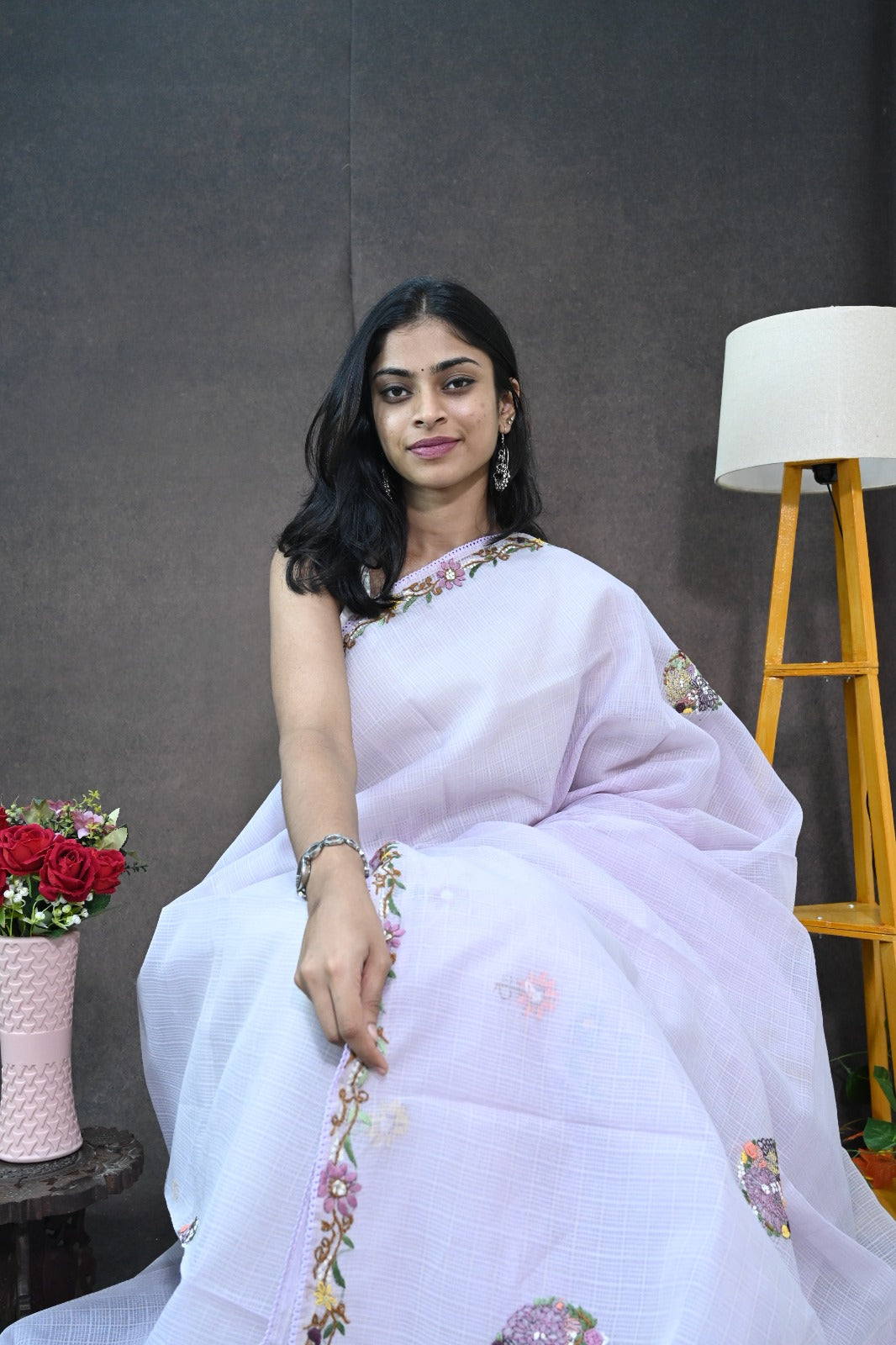 Kota Silk Saree with Embroidey Work