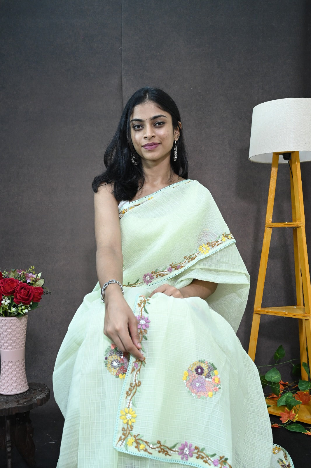 Kota Silk Saree with Embroidey Work