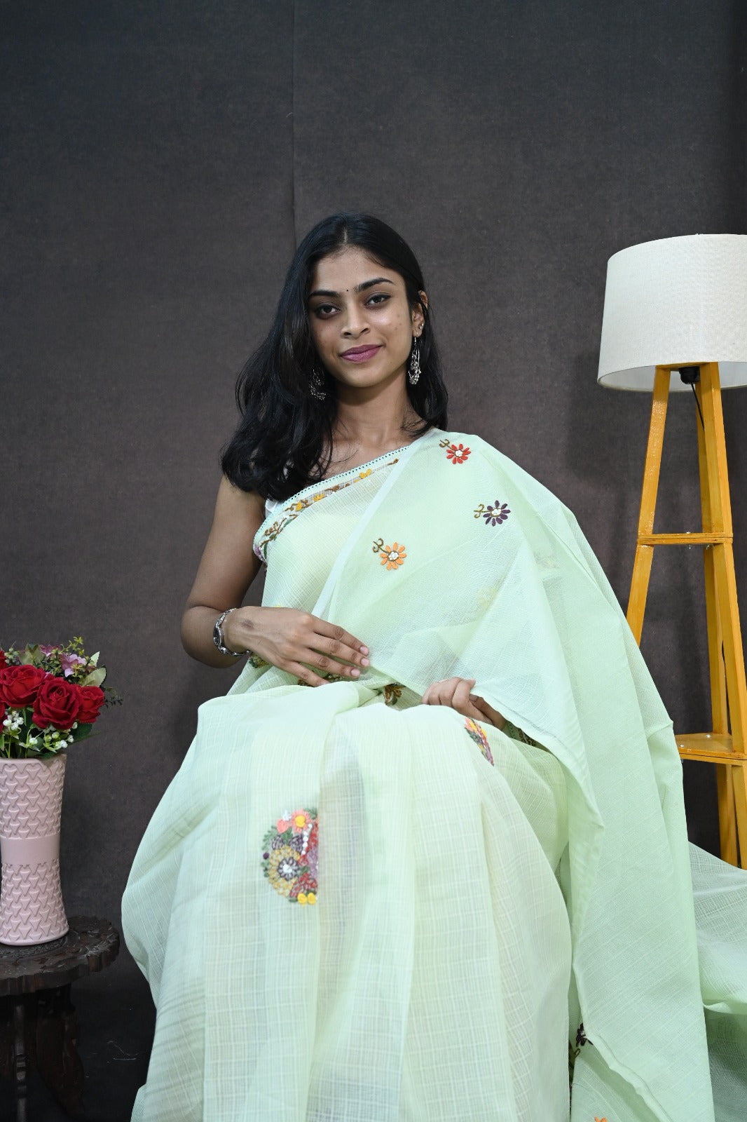Kota Silk Saree with Embroidey Work