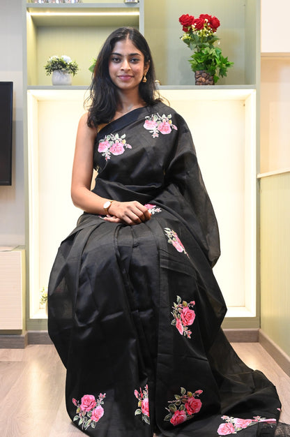 Mangalagiri Silk With Floral Print