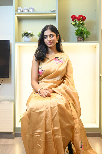 Mangalagiri Silk With Floral Print