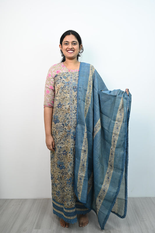 Jute Linen With Hand Emboridery Salwar