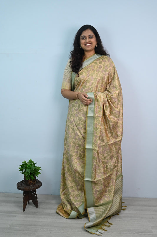 Green silk Saree