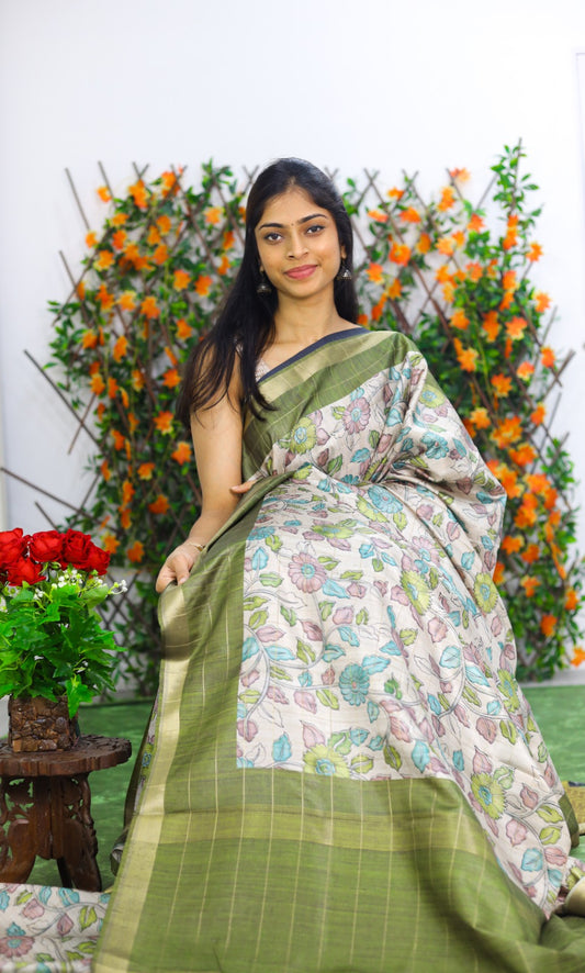 Korea Tussar Silk Sarees