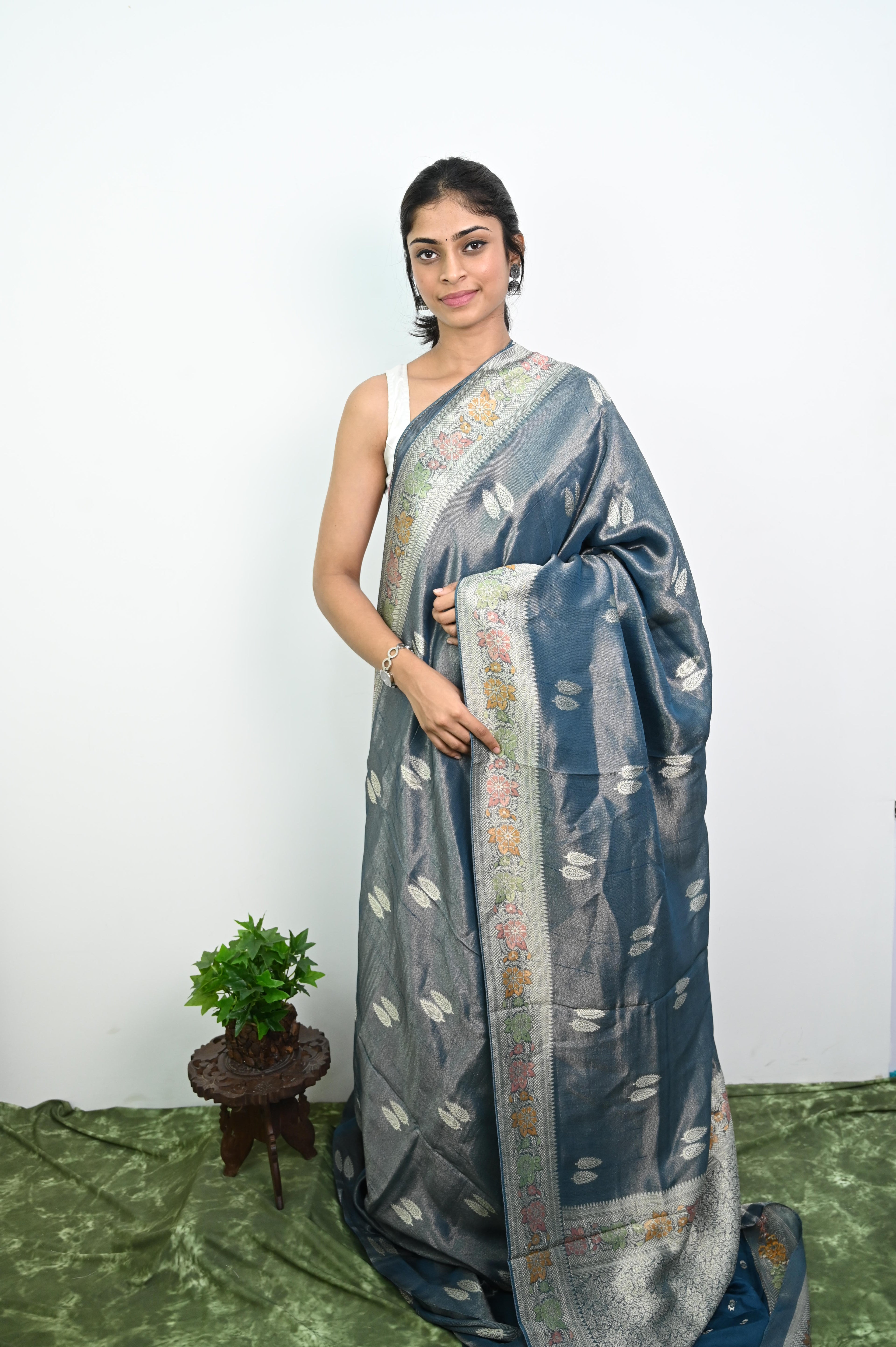 Tussar Georgette Silk Saree