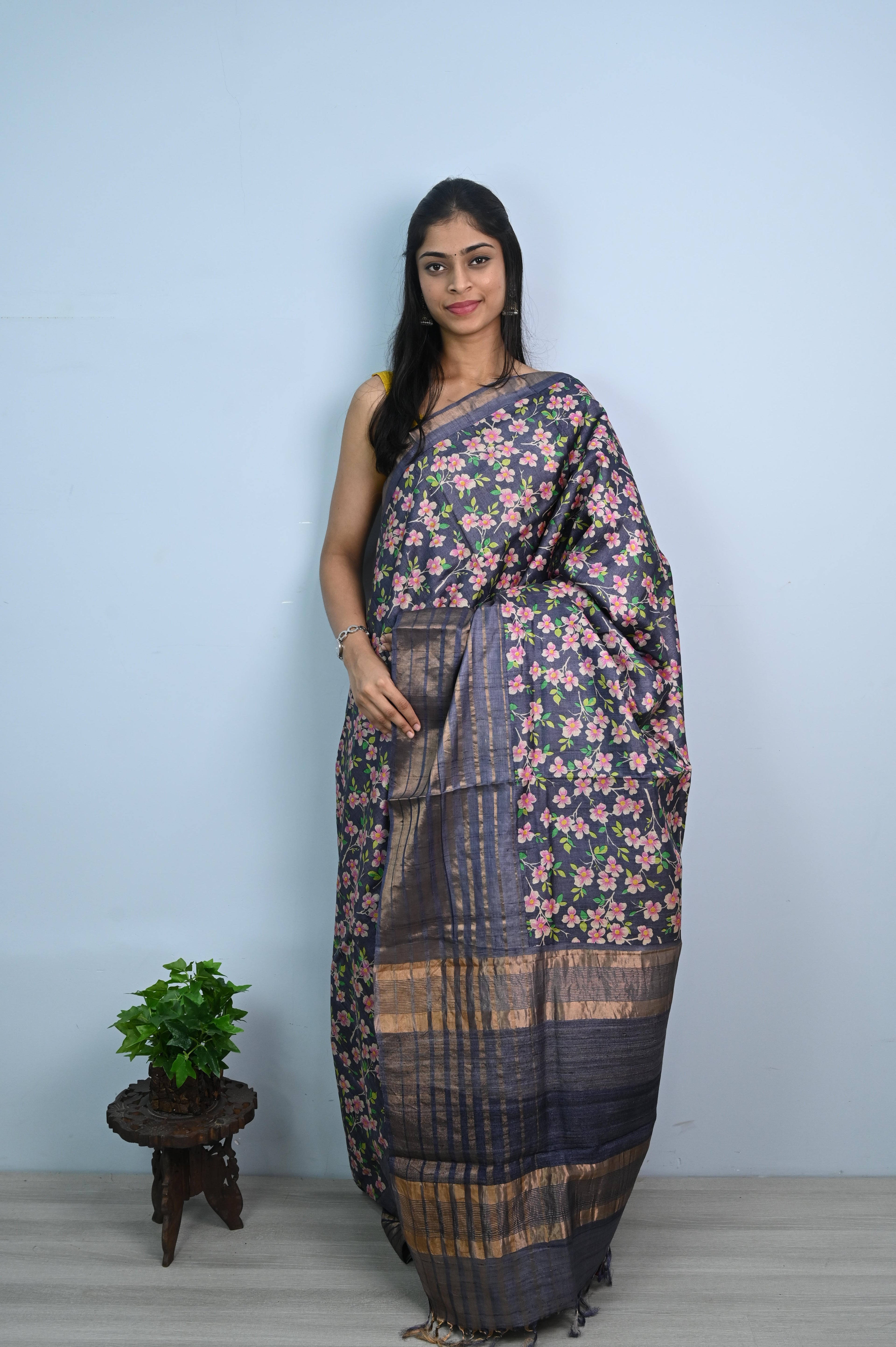 Pure Handloom Desi Tussar Silk Saree