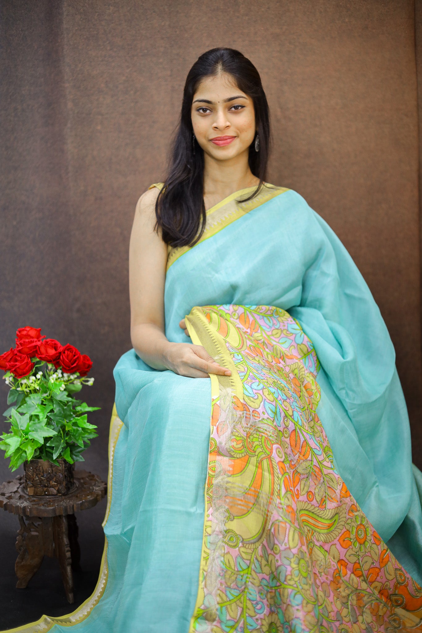 Pre Booking Only - Mangalagiri silk with Kalamkari print