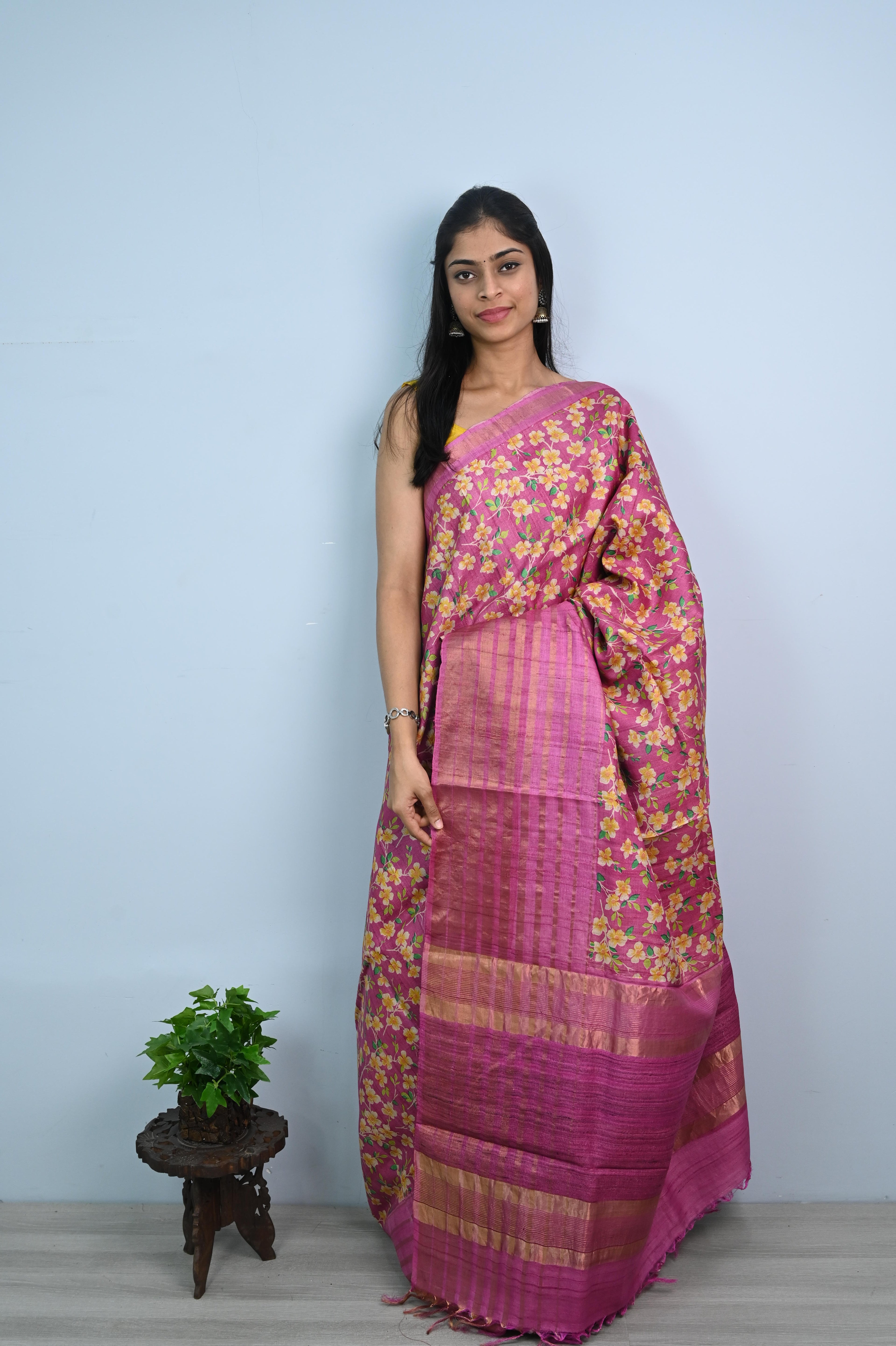 Pure Handloom Desi Tussar Silk Saree