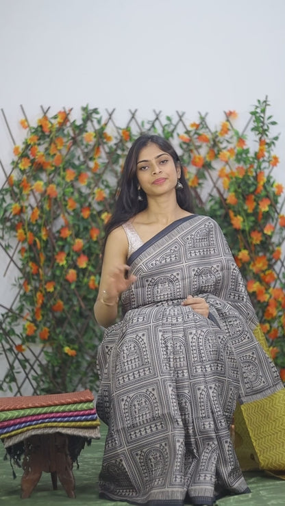 Tussar Checks saree
