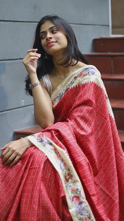 Fancy Tussar Silk  Saree