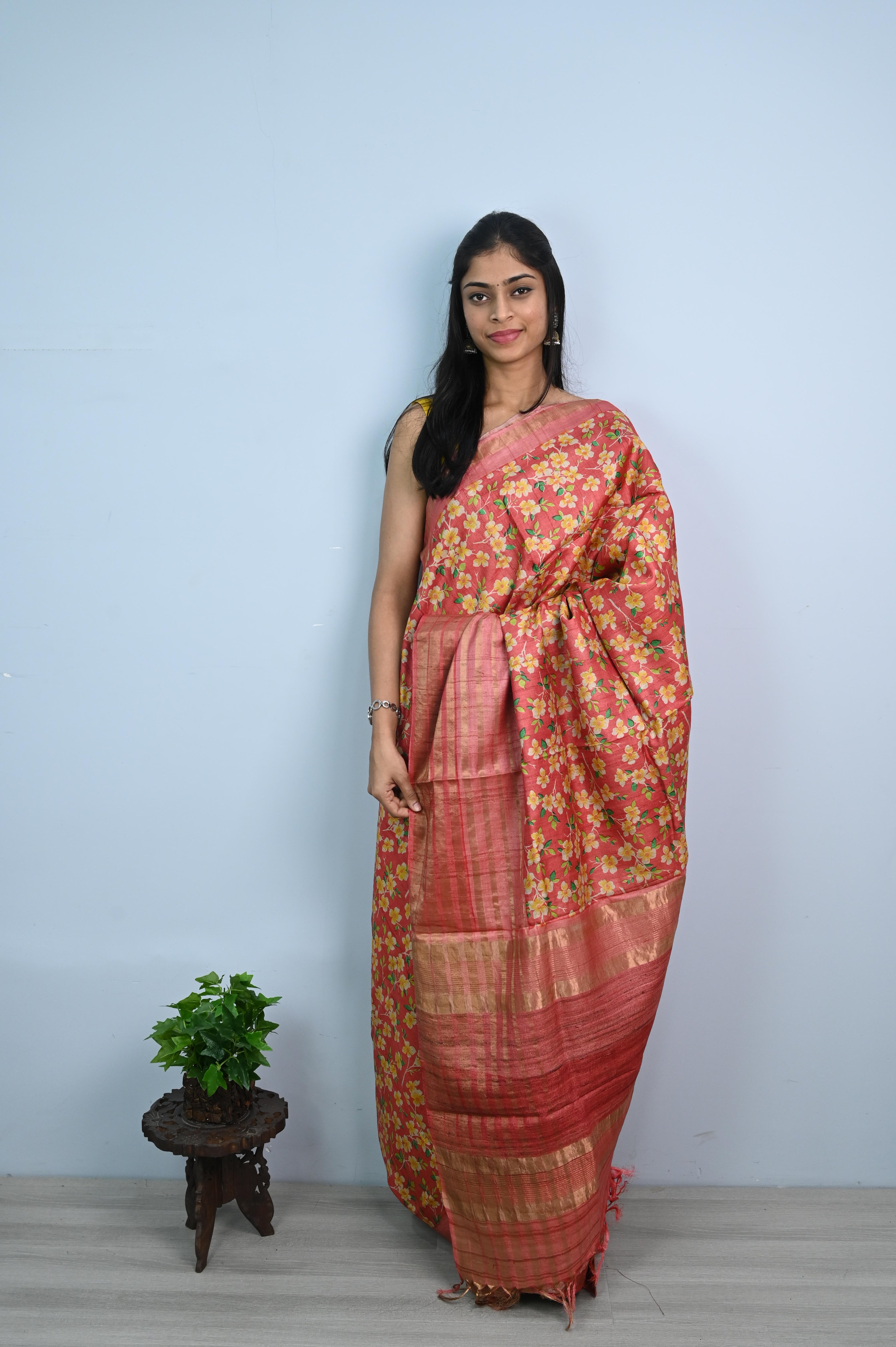 Pure Handloom Desi Tussar Silk Saree