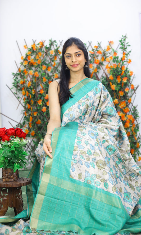 Korea Tussar Silk Sarees